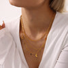 Women's 316L Stainless Steel Clavicle Necklace With Multicolor Rhinestone Tassel And Moon Pendant Electroplated With 18K Real Gold Geometric Light Luxury Style