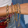 Women's Stainless Steel Color Matching Cuban Bracelet With Geometric Pattern Electroplated Light Luxury High End Jewelry