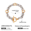 Women's Stainless Steel Color Matching Cuban Bracelet With Geometric Pattern Electroplated Light Luxury High End Jewelry