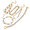 Women's Stainless Steel Color Matching Cuban Bracelet With Geometric Pattern Electroplated Light Luxury High End Jewelry