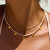 Women's Stainless Steel Colorful Rice Beads Beaded Necklace And Small Disc Bracelet French Retro Stacking Clavicle Chain Electroplated