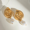 Women's Stainless Steel Conch Animal Style Electroplated Earrings
