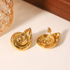 Women's Stainless Steel Conch Earrings With Diamonds Marine Wind Style