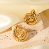 Women's Stainless Steel Conch Earrings With Diamonds Marine Wind Style