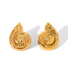 Women's Stainless Steel Conch Earrings With Diamonds Marine Wind Style