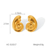 Women's Stainless Steel Conch Earrings With Geometric Pattern And Electroplating Animal Style