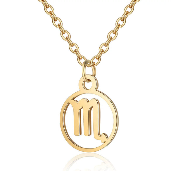 Women's Stainless Steel Constellation Pendant Necklace With Electroplated Finish Fashion Ochain Jewelry
