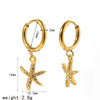 Women's Stainless Steel Crab Pendant Earrings With Diamond Accents And Real Gold Plated Finish High End Animal Design