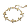 Women's Stainless Steel Cross Bracelet With Electroplating Design