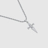 Women's Stainless Steel Cross Dagger Pendant Necklace With Twist Chain Geometric Simple Electroplated Jewelry Gift