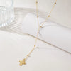 Women's Stainless Steel Cross Pendant Necklace With Geometric Clavicle Chain Electroplated Light Luxury Elegant Layered Style