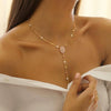 Women's Stainless Steel Cross Pendant Necklace With Geometric Clavicle Chain Electroplated Light Luxury Elegant Layered Style