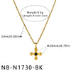 Women’s Stainless Steel Cross Pendant Necklace With Natural Stone Design Geometric Style And 18K Vacuum Plated Finish