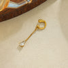 Women's Stainless Steel Cshaped Clipon Earrings With Teardrop Zircon Tassels Electroplated Geometric Design