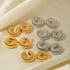 Women's Stainless Steel Cshaped Earrings With Letters Numbers Text Pattern 18K Vacuum Plated Jewelry