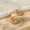 Women's Stainless Steel Cshaped Geometric Natural Style Electroplated Pearl Earrings