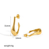 Women's Stainless Steel Curved Hook Earrings With Geometric Fishhook Shape And Pvd Vacuum Gold Plated Finish Non Fading Fashion Jewelry