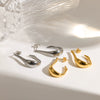 Women's Stainless Steel Curved Hook Earrings With Geometric Fishhook Shape And Pvd Vacuum Gold Plated Finish Non Fading Fashion Jewelry