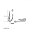Women's Stainless Steel Curved Hook Earrings With Geometric Fishhook Shape And Pvd Vacuum Gold Plated Finish Non Fading Fashion Jewelry