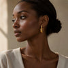 Women's Stainless Steel Curved Hook Earrings With Geometric Fishhook Shape And Pvd Vacuum Gold Plated Finish Non Fading Fashion Jewelry