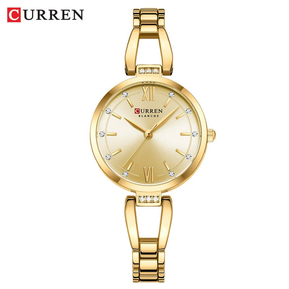 Women's Stainless Steel Diecast Quartz Watch With Round Dial And Simple Leisure Style
