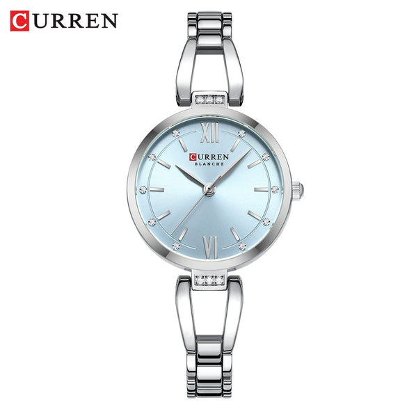 Women's Stainless Steel Diecast Quartz Watch With Round Dial And Simple Leisure Style