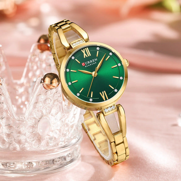 Women's Stainless Steel Diecast Quartz Watch With Round Dial And Simple Leisure Style