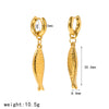 Women's Stainless Steel Double Fish Necklace And Earring Jewelry Set With Pvd Real Gold Plated Animal Pendant Clavicle Chain