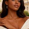 Women's Stainless Steel Double Fish Necklace And Earring Jewelry Set With Pvd Real Gold Plated Animal Pendant Clavicle Chain