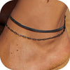 Women's Stainless Steel Double Layer Anklet With Snake Bone And Paperclip Chain Geometric Simple Casual Foot Jewelry