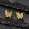 Women's Stainless Steel Double Layer Butterfly Pendant Necklace With Electroplated Ochain Design Fairy Style Jewelry