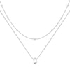 Women's Stainless Steel Double Layer Letter Pendant Clavicle Necklace Electroplated Light Luxury Layered Chain