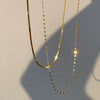 Women's Stainless Steel Double Lip Chain Snake Bone U Shape Hip Hop Niche Light Luxury Clavicle Chain Necklace With Electroplating