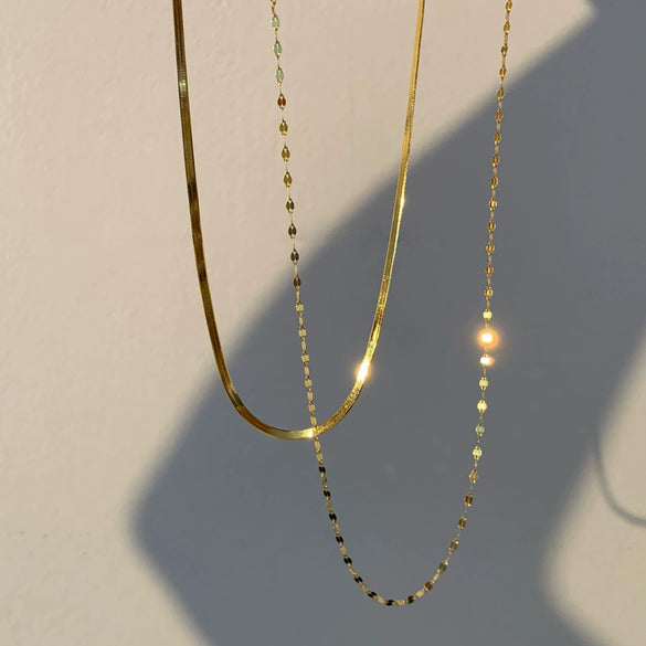 Women's Stainless Steel Double Lip Chain Snake Bone U Shape Hip Hop Niche Light Luxury Clavicle Chain Necklace With Electroplating