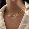 Women's Stainless Steel Double Lip Chain Snake Bone U Shape Hip Hop Niche Light Luxury Clavicle Chain Necklace With Electroplating