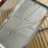 Women's Stainless Steel Doublelayer Stacked Snake Bone Chain Necklace With Geometric Design And Electroplating Treatment
