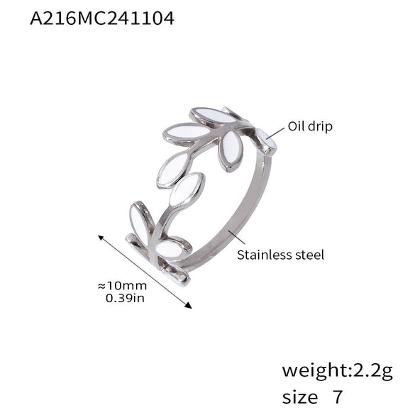 Women's 316L Stainless Steel Drip Oil Geometric Light Luxury Plated Ring