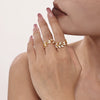 Women's 316L Stainless Steel Drip Oil Geometric Light Luxury Plated Ring