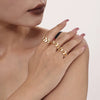 Women's 316L Stainless Steel Drip Oil Geometric Light Luxury Plated Ring