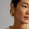 Women's Stainless Steel Drop Shaped Hollow Electroplated Earrings Jewelry