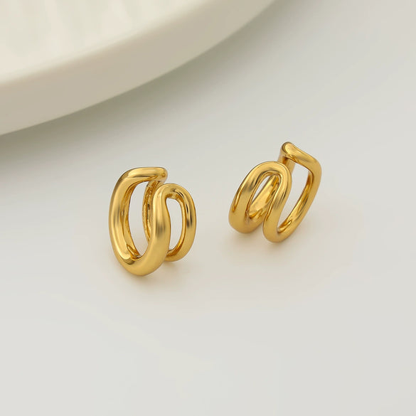Women’s Stainless Steel Ear Cartilage Cuffs With Electroplated Geometric Cshaped Minimalist Design