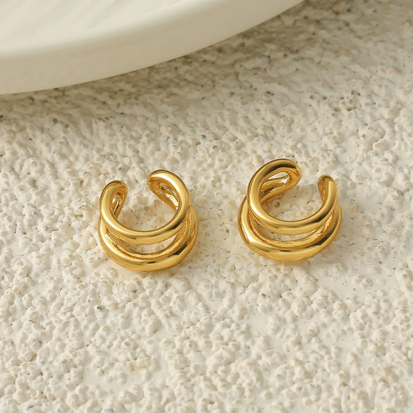 Women’s Stainless Steel Ear Cartilage Cuffs With Electroplated Geometric Cshaped Minimalist Design