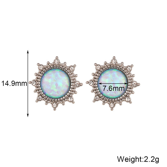 Women's Stainless Steel Earrings Bracelet Necklace Set With Round Sun Shape And Stars Sun And Moon Clouds Universe Patterns Electroplated