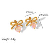 Women's Stainless Steel Earrings With Heart And Bow Pattern High Sense Style Electroplating Process