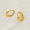 Women's 316L Stainless Steel Earrings With Rhinestone Inlay Heart And Geometric Pattern