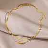 Women's Stainless Steel Eggplant And Water Drop Pendant Ochain Necklace With Electroplating
