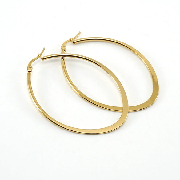 Women's 316L Stainless Steel Eggshaped And Heartshaped Electroplated Geometric Style Fashion Earrings
