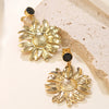 Women's Stainless Steel Electroplated Butterfly And Flower Geometric Earrings With Diamond Accent Irregular Light Luxury Style