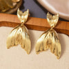 Women's Stainless Steel Electroplated Butterfly And Flower Geometric Earrings With Diamond Accent Irregular Light Luxury Style