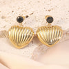 Women's Stainless Steel Electroplated Butterfly And Flower Geometric Earrings With Diamond Accent Irregular Light Luxury Style